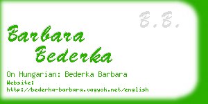 barbara bederka business card